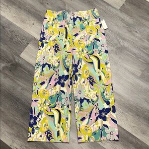 NWOT Anthropologie - Maeve The Colette wide leg cropped Groovy Floral pants
